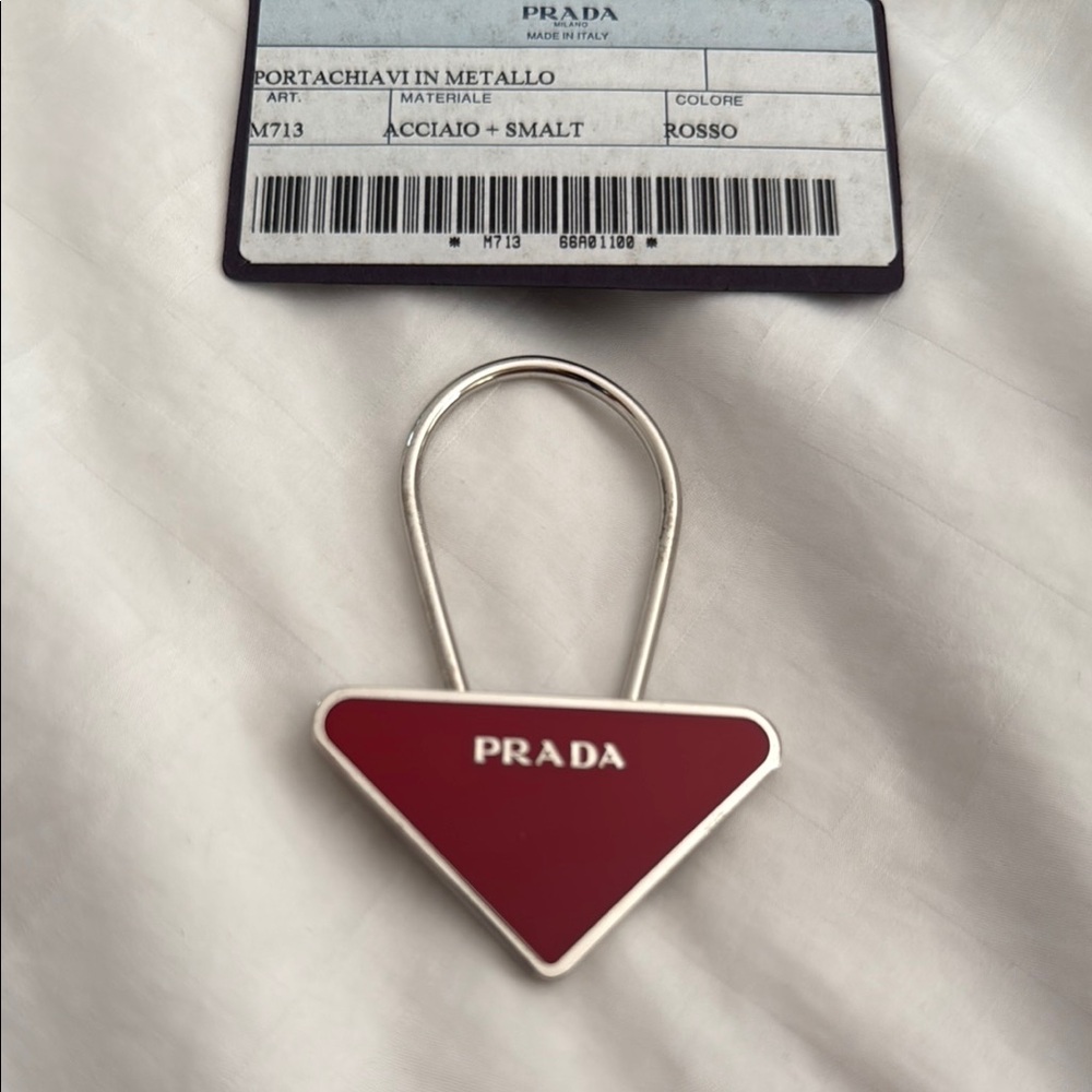 Prada Red Metal Keychain/ beautiful color and style